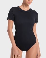 Ailovesexy - Seamless Round Neck Short Sleeve Bodysuit