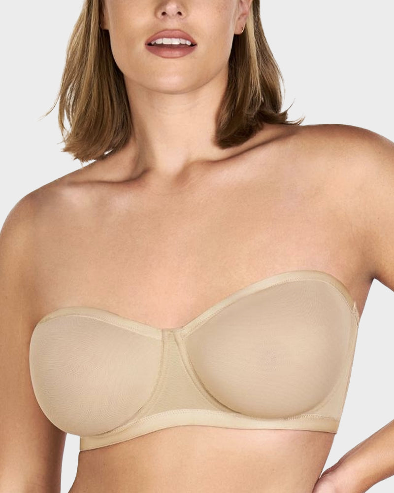 Ailovesexy - Strapless Mesh Underwire Balconette Bra