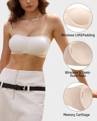 Ailovesexy - Strapless Wireless Padded Bandeau Bra