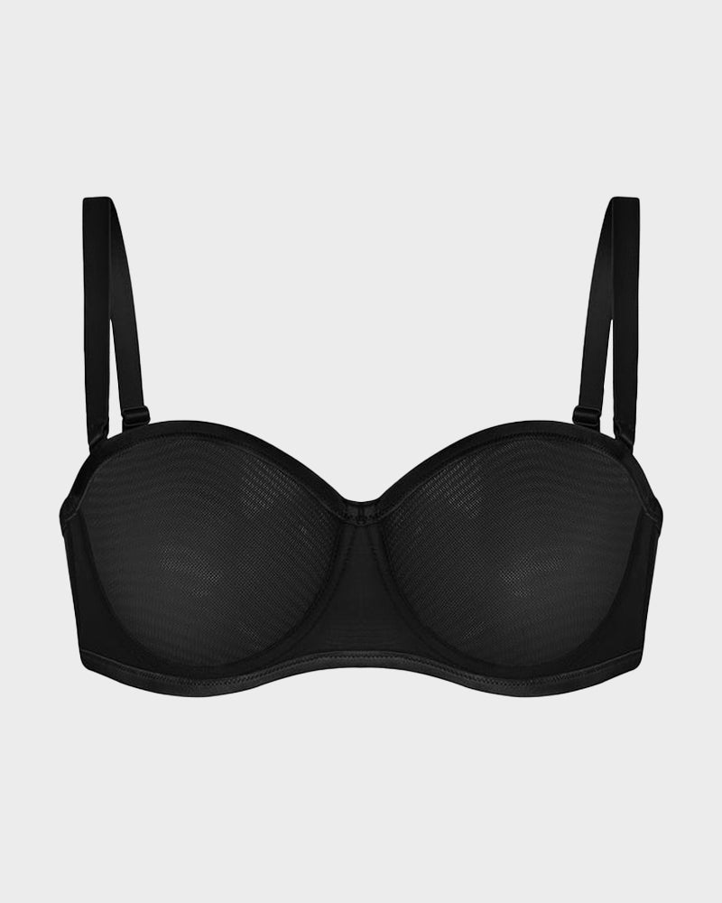 Ailovesexy - Strapless Mesh Underwire Balconette Bra