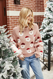 Christmas Sweater for Women Cute Merry Xmas Santa Holiday Pullover Crewneck Knit Sweatshirts Tops