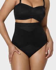 Ailovesexy - High Waist Criss-Cross Mesh Shaping Thong Panty