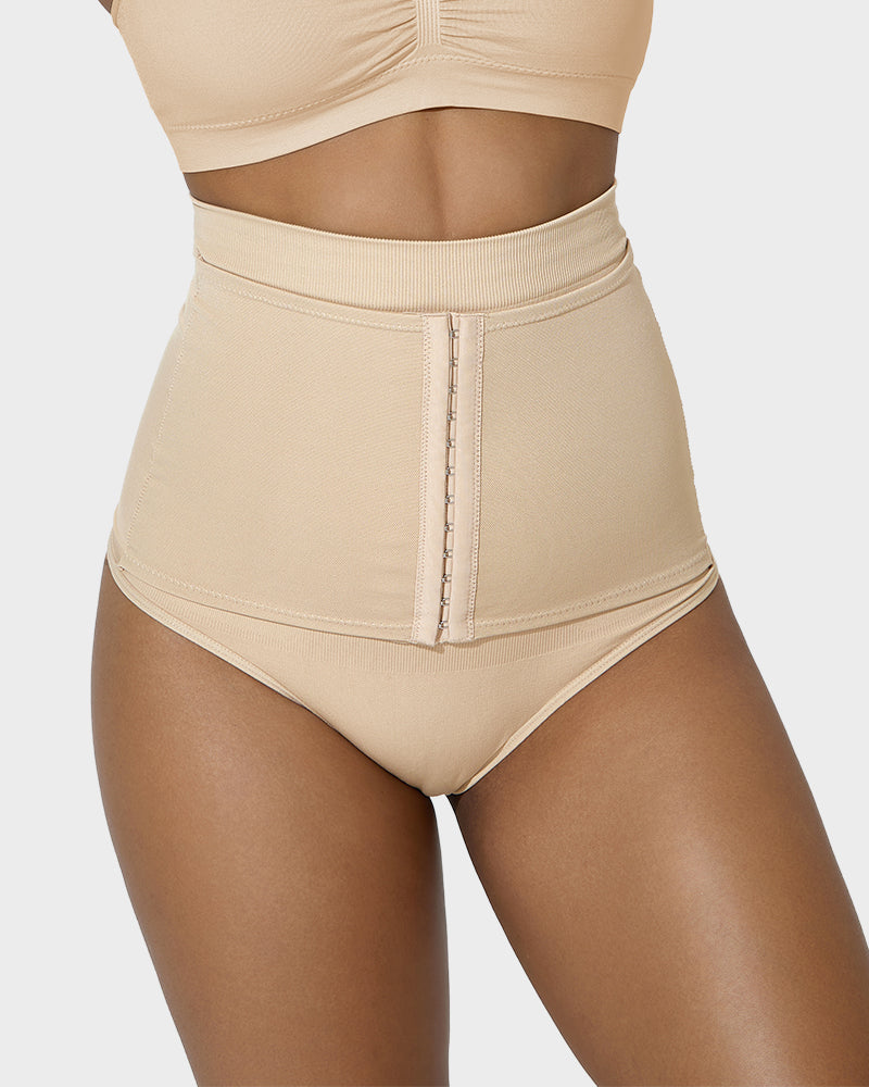 Ailovesexy - Double-Layer High Waist Tummy Control Shaping Thong