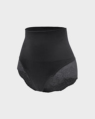 Ailovesexy - High Waist Tummy Control Lace Trim Mesh Panty