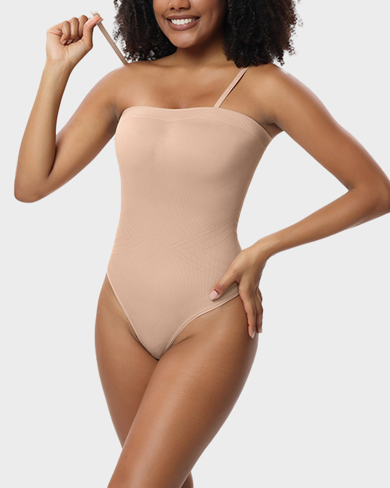 Ailovesexy - Seamless Bandeau Shaping Bodysuit with Removable Straps