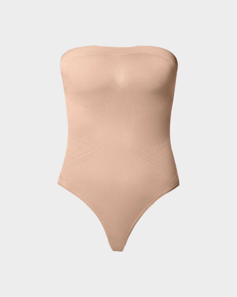 Ailovesexy - Seamless Bandeau Shaping Bodysuit with Removable Straps