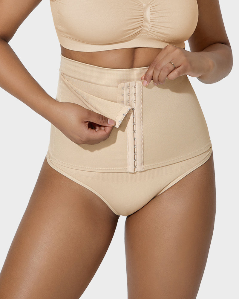 Ailovesexy - Double-Layer High Waist Tummy Control Shaping Thong