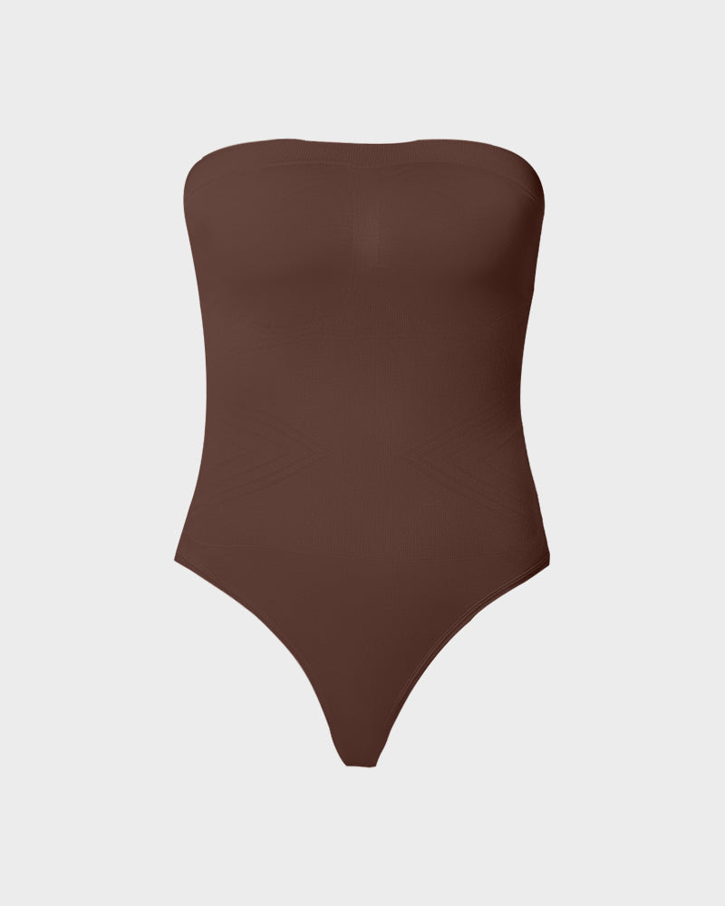 Ailovesexy - Seamless Bandeau Shaping Bodysuit with Removable Straps