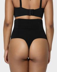 Ailovesexy - High Waist Criss-Cross Mesh Shaping Thong Panty