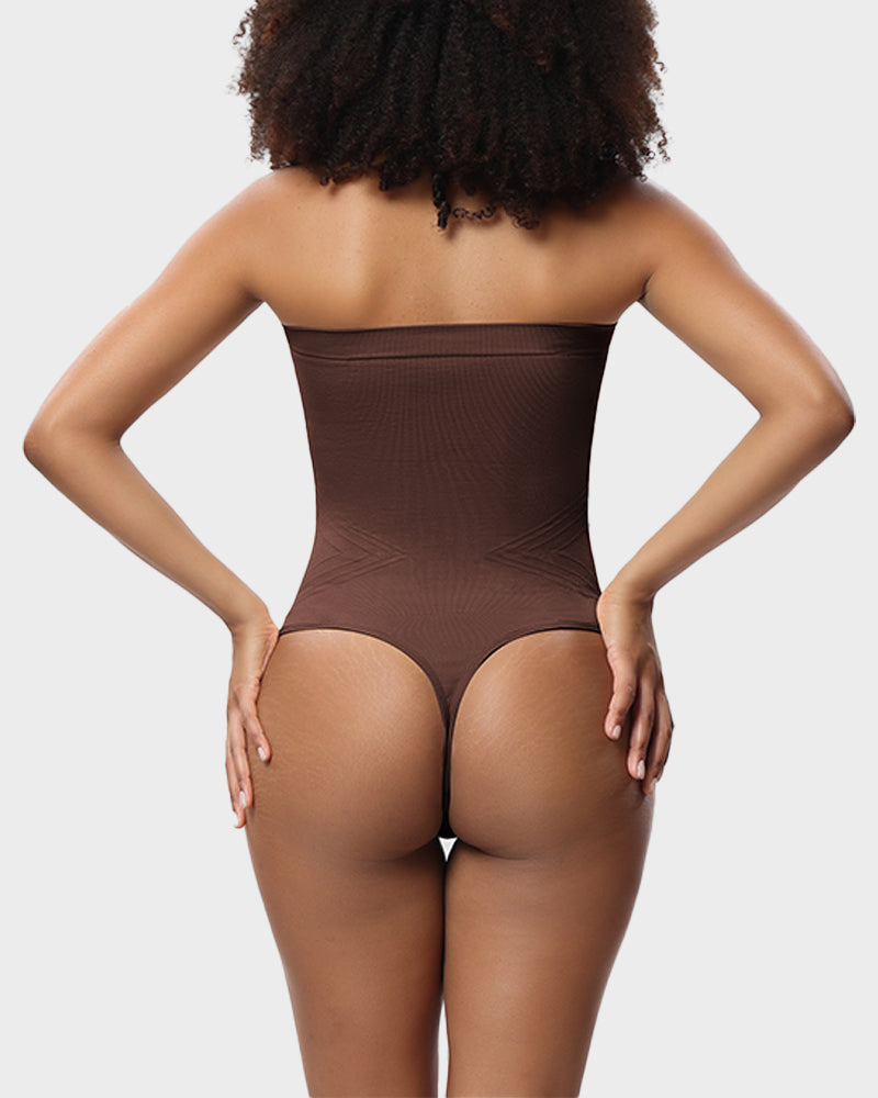 Ailovesexy - Seamless Bandeau Shaping Bodysuit with Removable Straps