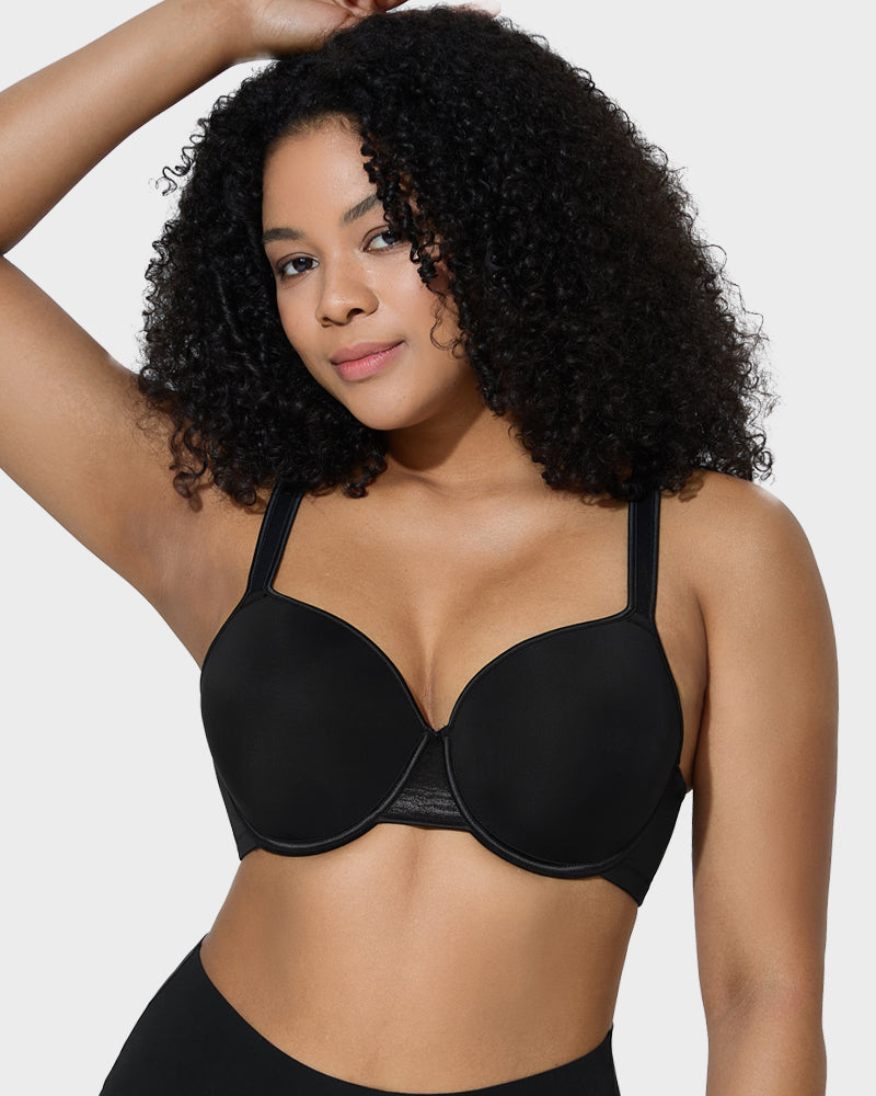 Ailovesexy - Full Coverage Mesh Accented Molded Cup Underwired Bra