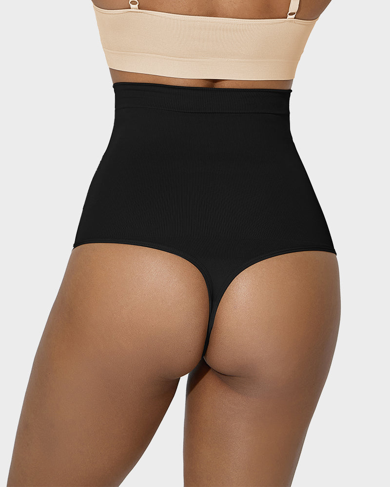 Ailovesexy - Double-Layer High Waist Tummy Control Shaping Thong