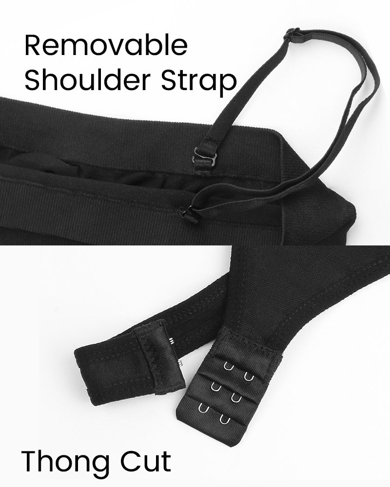 Ailovesexy - Seamless Bandeau Shaping Bodysuit with Removable Straps