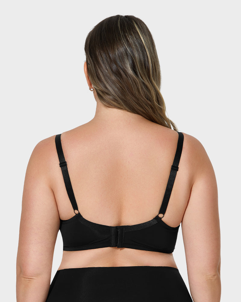 Ailovesexy - Deep V Lace Trim Full Coverage Push Up Bra