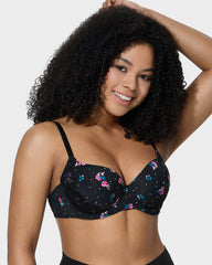 Ailovesexy - Deep V Lace Trim Full Coverage Push Up Bra