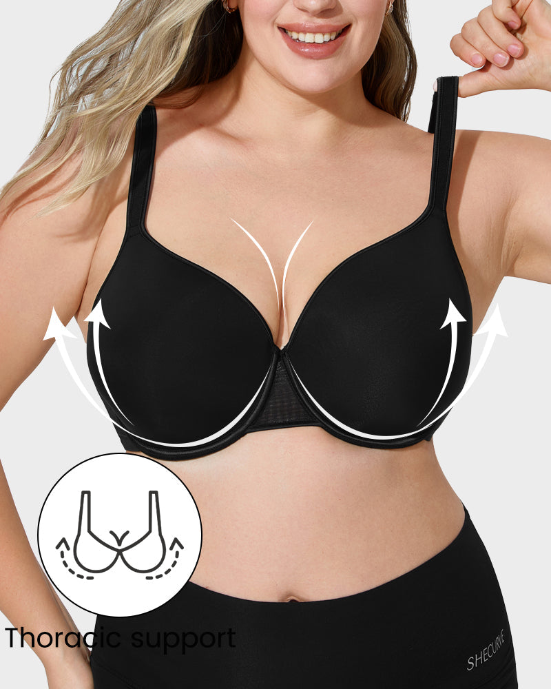Ailovesexy - Full Coverage Mesh Accented Molded Cup Underwired Bra