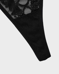 Ailovesexy - Lace-Trim Mesh V-String Panty
