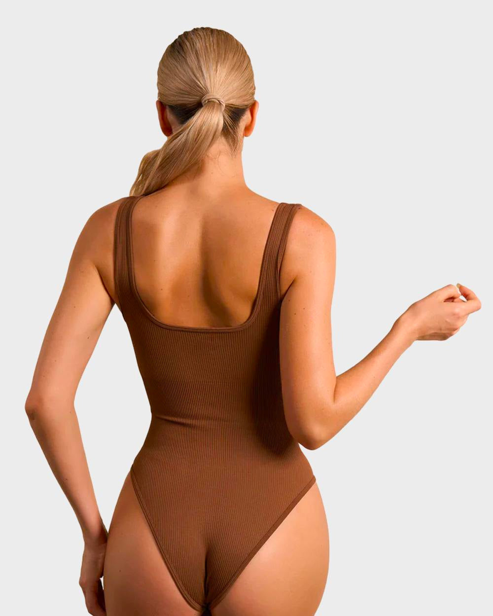Ailovesexy - Wide Strap Backless Thong Bodysuit