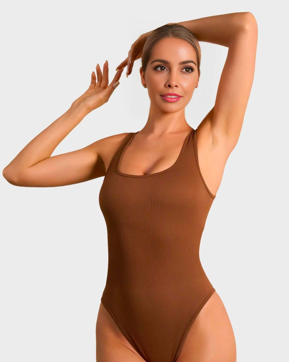 Ailovesexy - Wide Strap Backless Thong Bodysuit