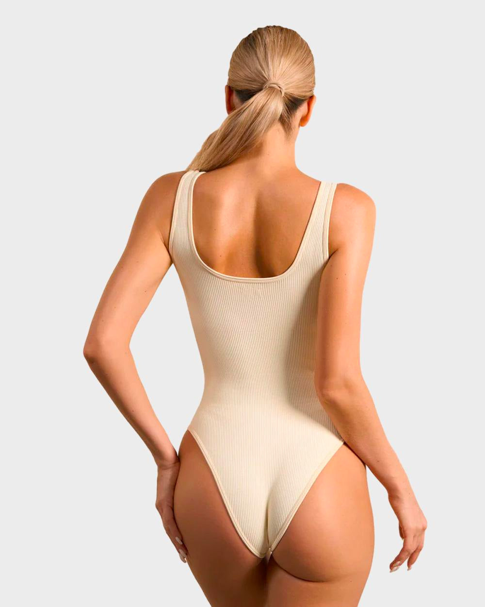 Ailovesexy - Wide Strap Backless Thong Bodysuit