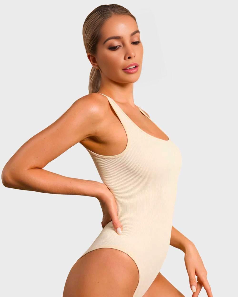 Ailovesexy - Wide Strap Backless Thong Bodysuit