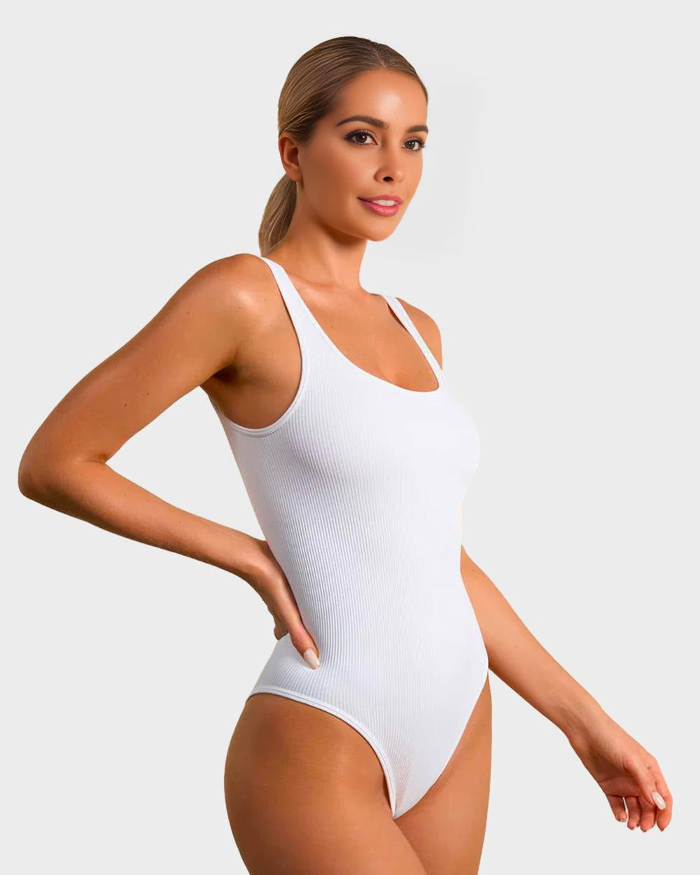 Ailovesexy - Wide Strap Backless Thong Bodysuit