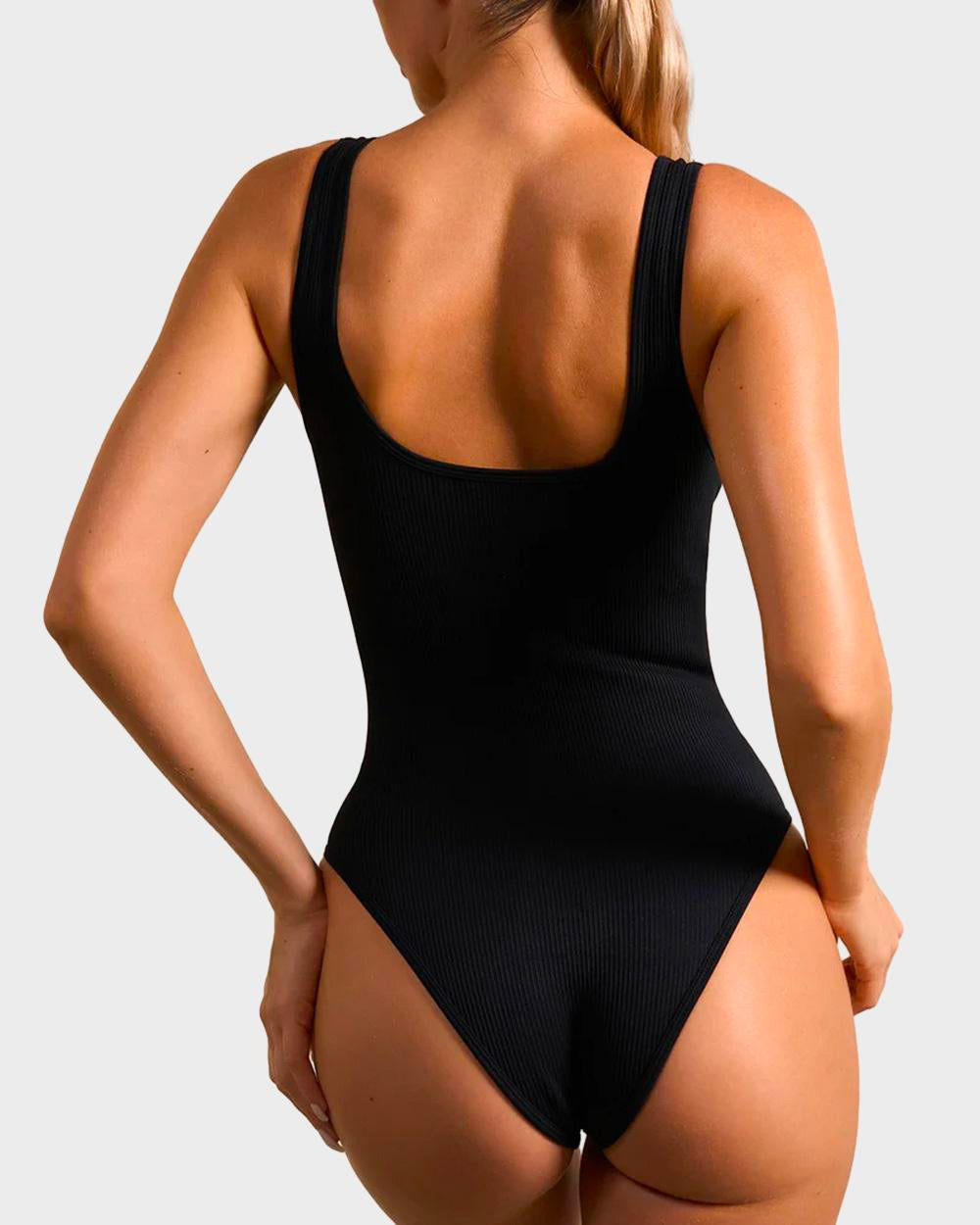 Ailovesexy - Wide Strap Backless Thong Bodysuit