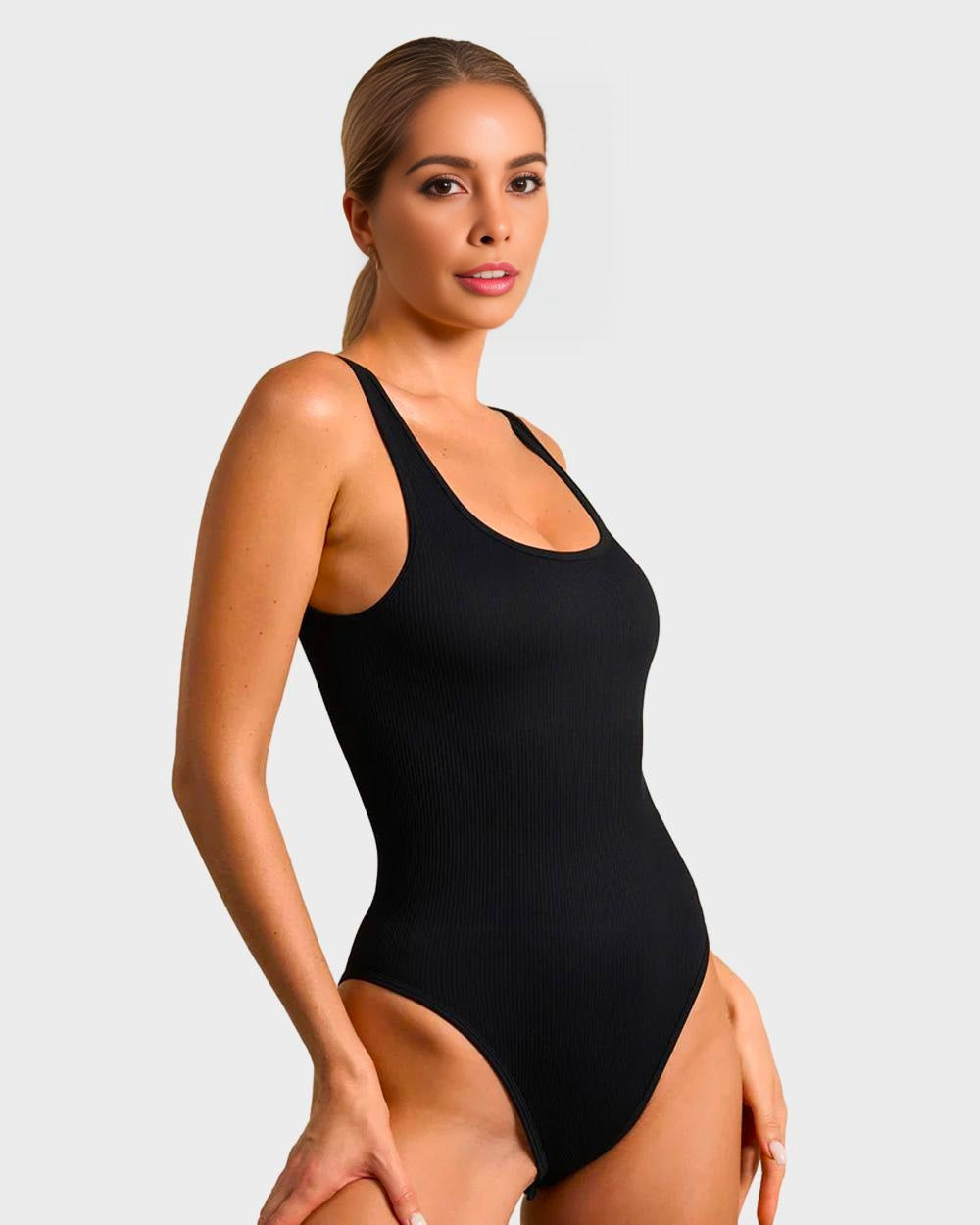 Ailovesexy - Wide Strap Backless Thong Bodysuit