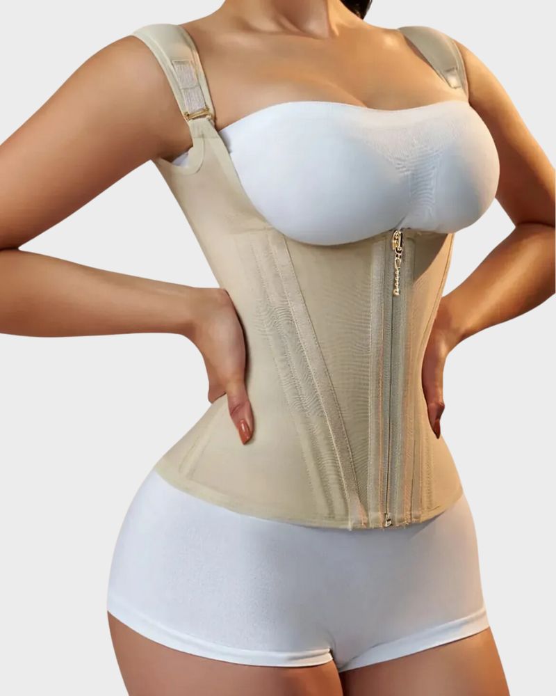 Ailovesexy - Double Waistband Corset Vest Waist Trainer