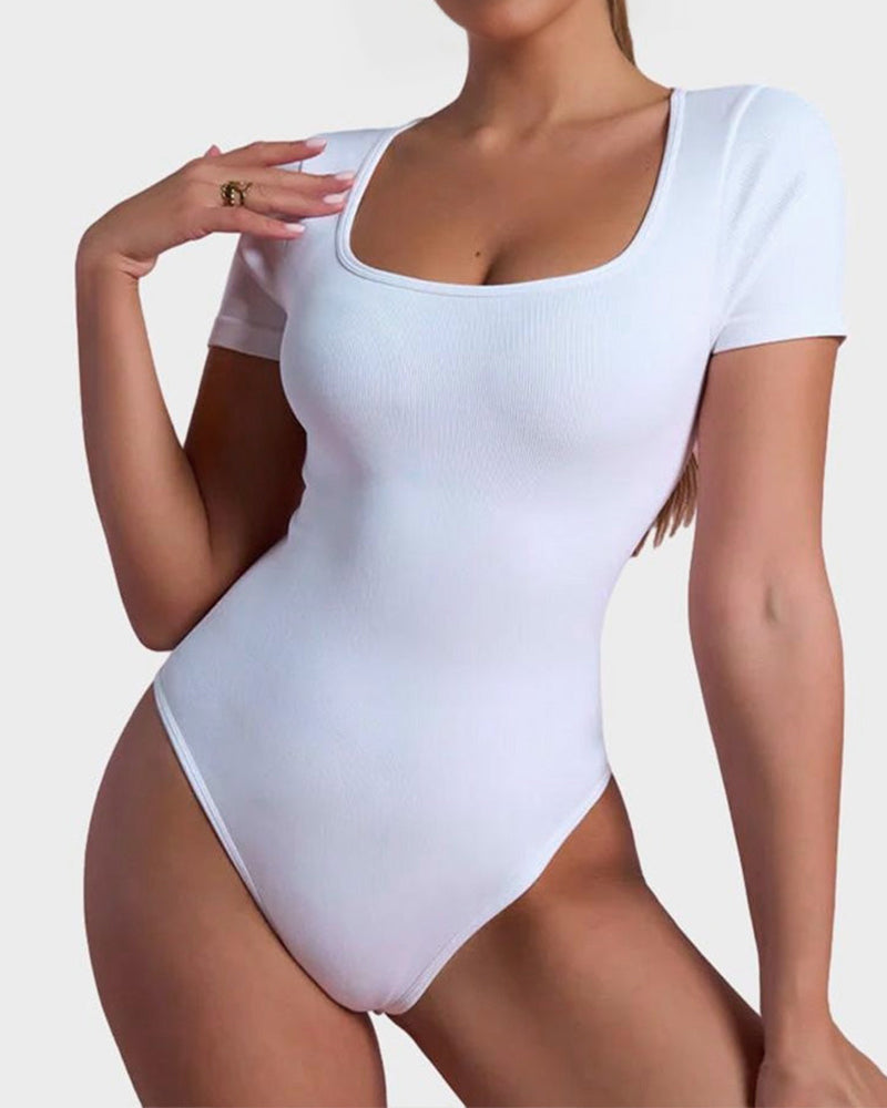 Ailovesexy - Basic Square Neck Bodysuit