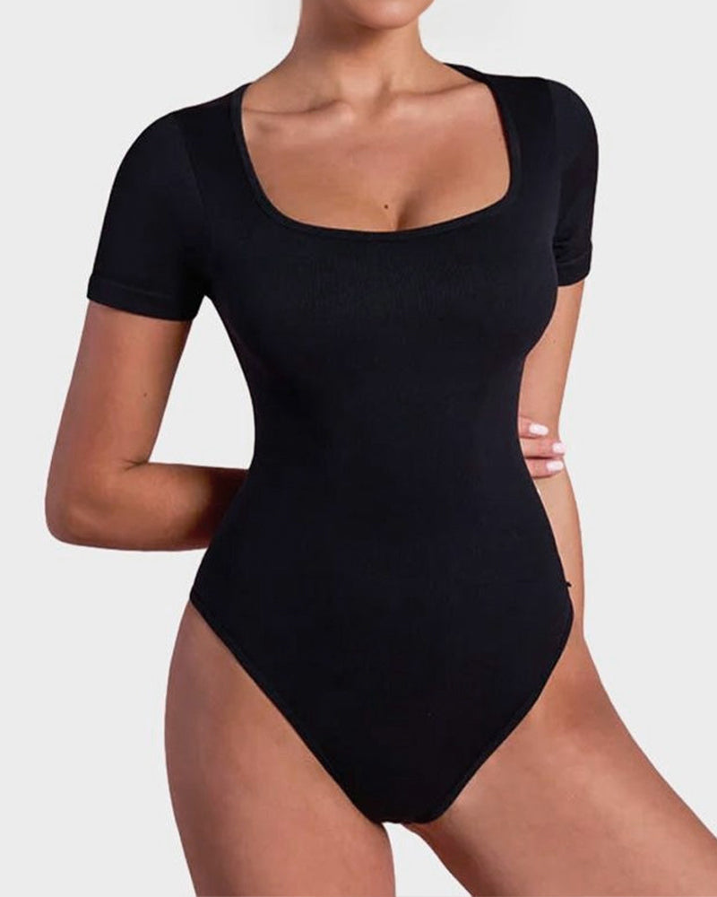 Ailovesexy - Basic Square Neck Bodysuit