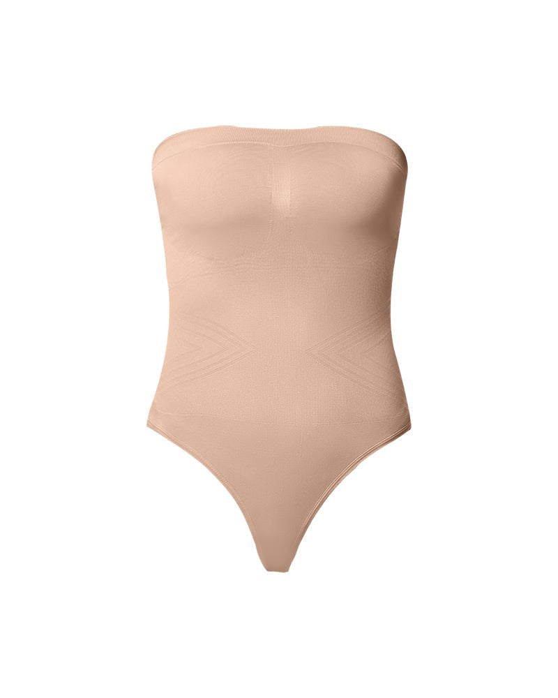 Ailovesexy - Seamless Bandeau Shaping Bodysuit with Removable Straps