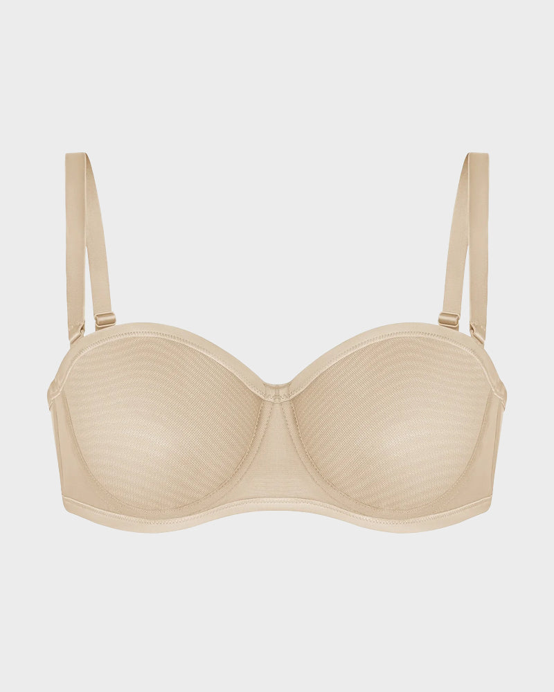 Ailovesexy - Strapless Mesh Underwire Balconette Bra