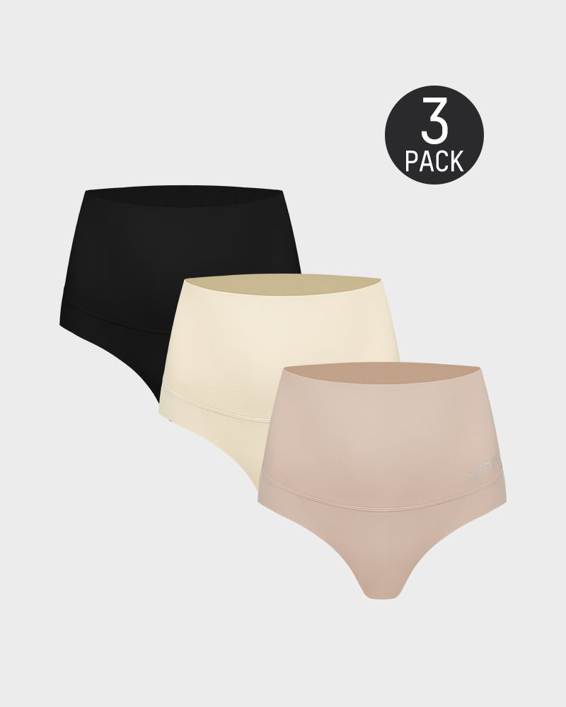 Ailovesexy - 3-Pack High-Rise Seamless Thong Panty