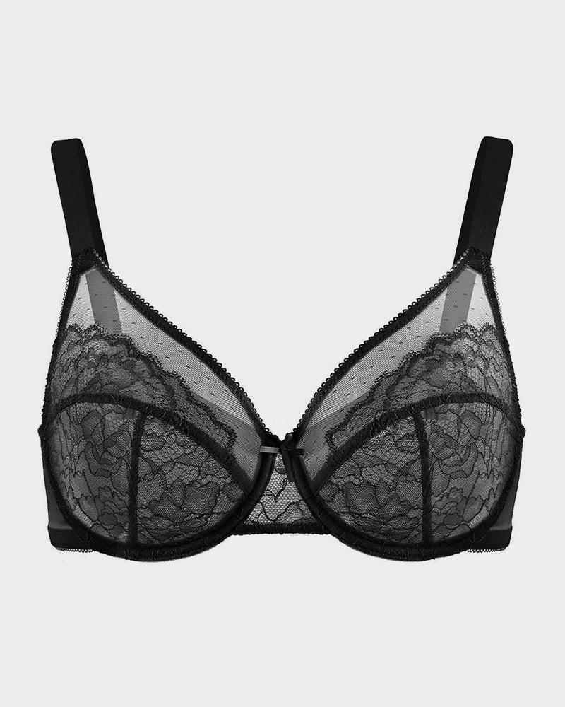 Ailovesexy - Full Coverage Lace Minimizer Bra  -  Petal